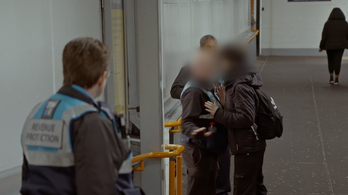 EXCLUSIVE Tense moment fare dodger is confronted by ticket inspectors after 'falling £1.30 short for his ticket'