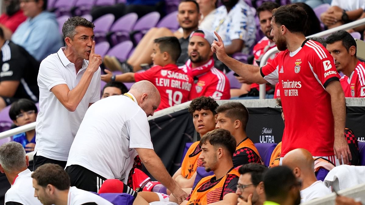 Extraordinary moment former Premier League boss is told 'F*** YOU' by his own player in feisty Club World Cup spat - before SHUSHING riled-up star when his substitution paid off moments later