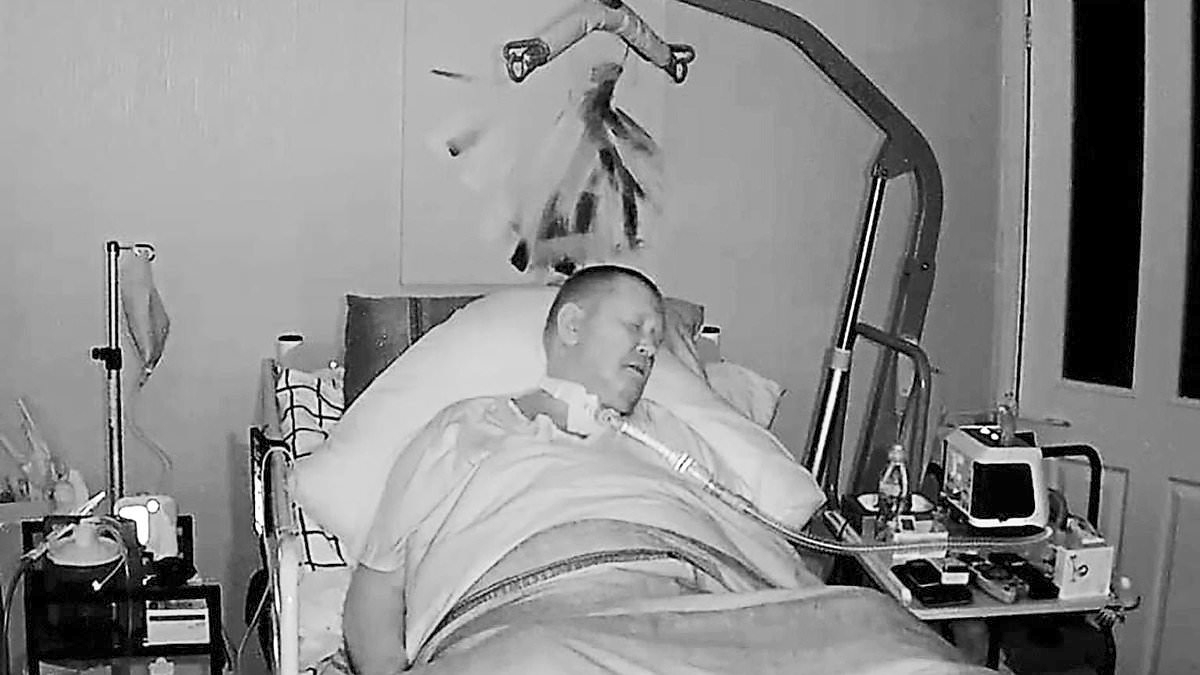 Family's outrage after nurse missed motor neurone victim mouthing 'help me!' at video monitor as he choked to death in his bed