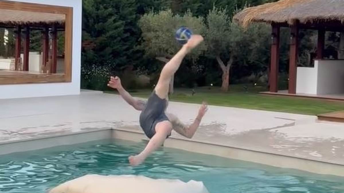 Zlatan Ibrahimovic performs incredible stunt in swimming pool as former Man United and Barcelona star shows his ability is still intact
