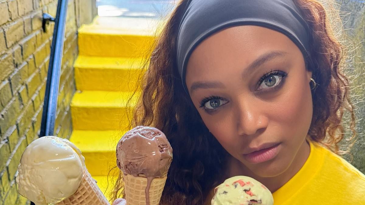 Tyra Banks reveals the incredible amount of ice cream she eats in a day - after sharing how much weight she's gained since modelling heyday