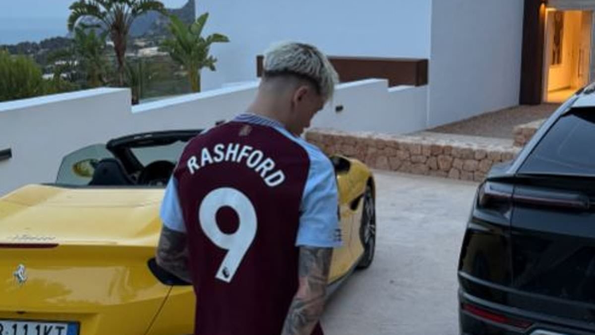 Alejandro Garnacho sparks anger among fans as he posts picture wearing fellow Man United exile Marcus Rashford's Aston Villa shirt in apparent dig at Ruben Amorim