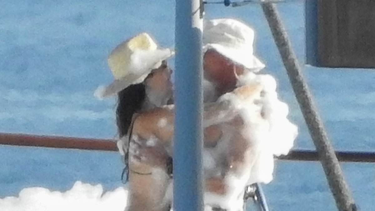Lauren Sanchez and Jeff Bezos shrug off protestors to kick off lavish Venice wedding celebrations with scantily clad FOAM PARTY on $500M yacht