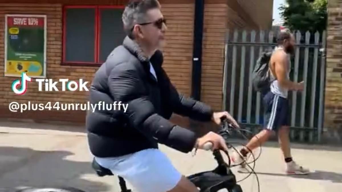 Simon Cowell flashes a huge smile despite getting 'lost' during sun-soaked outing on his £8K e-bike - five years after breaking his back in horror cycle crash