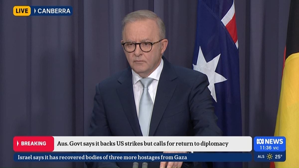 BREAKING NEWS Anthony Albanese makes stunning admission after finally backing Trump's attacks on Iran - as he hits back at reporter's simple question
