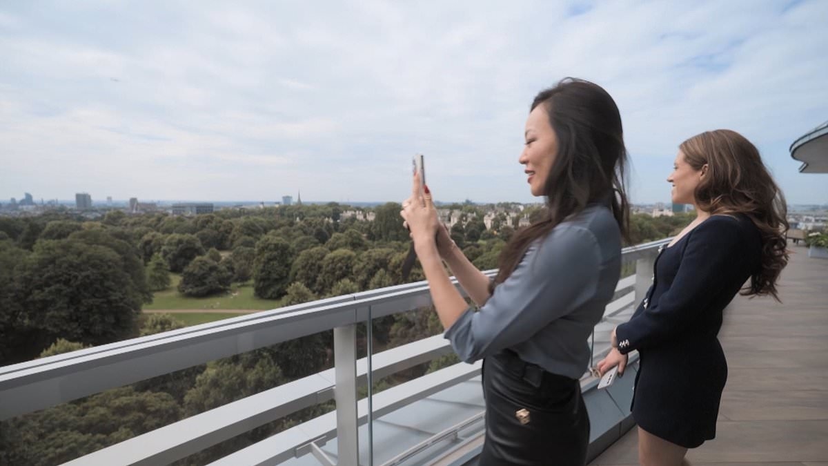 EXCLUSIVE Awkward moment mother of Princess Beatrice's stepson Dara Huang dodges question about the royal family on new TV show in £60m London penthouse