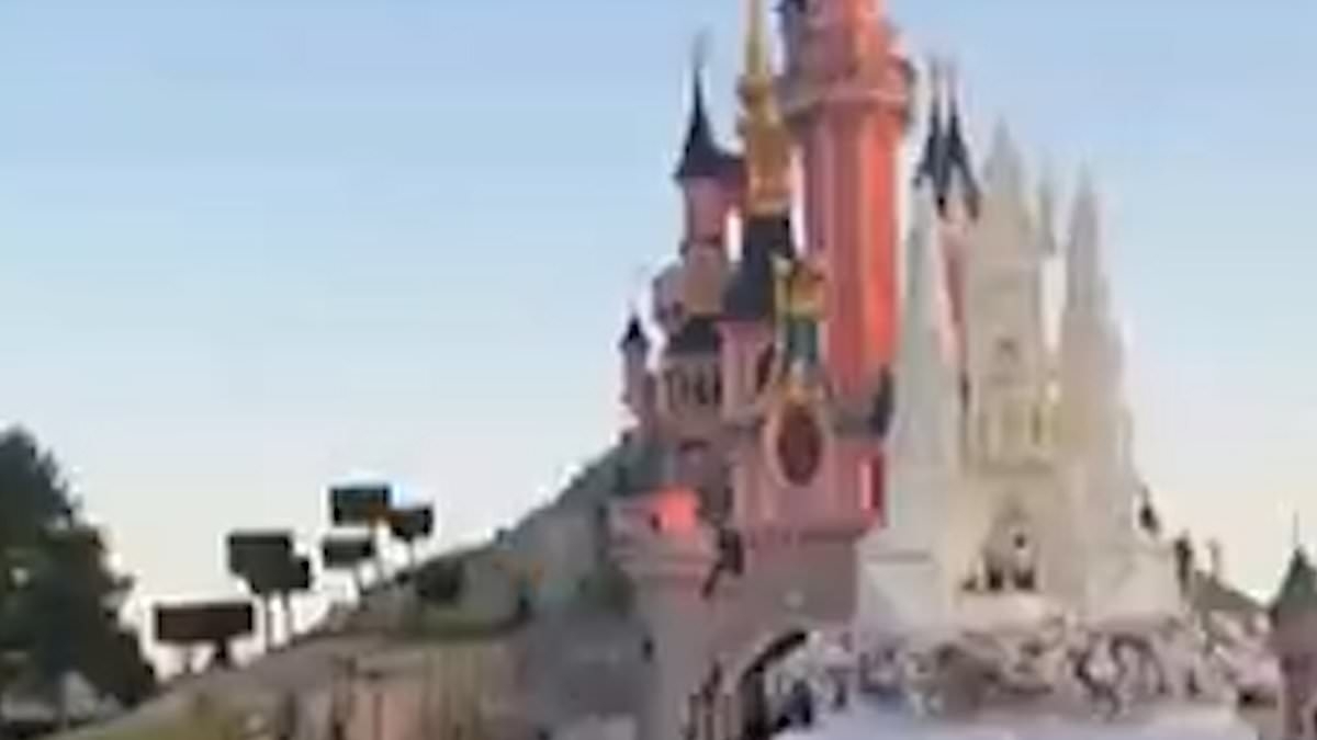 Video shows 'guests' at Disneyland Paris wedding rehearsal ahead of 'fake' marriage of 'scared and confused' nine-year-old Ukrainian girl to a British man in his 20s before his arrest