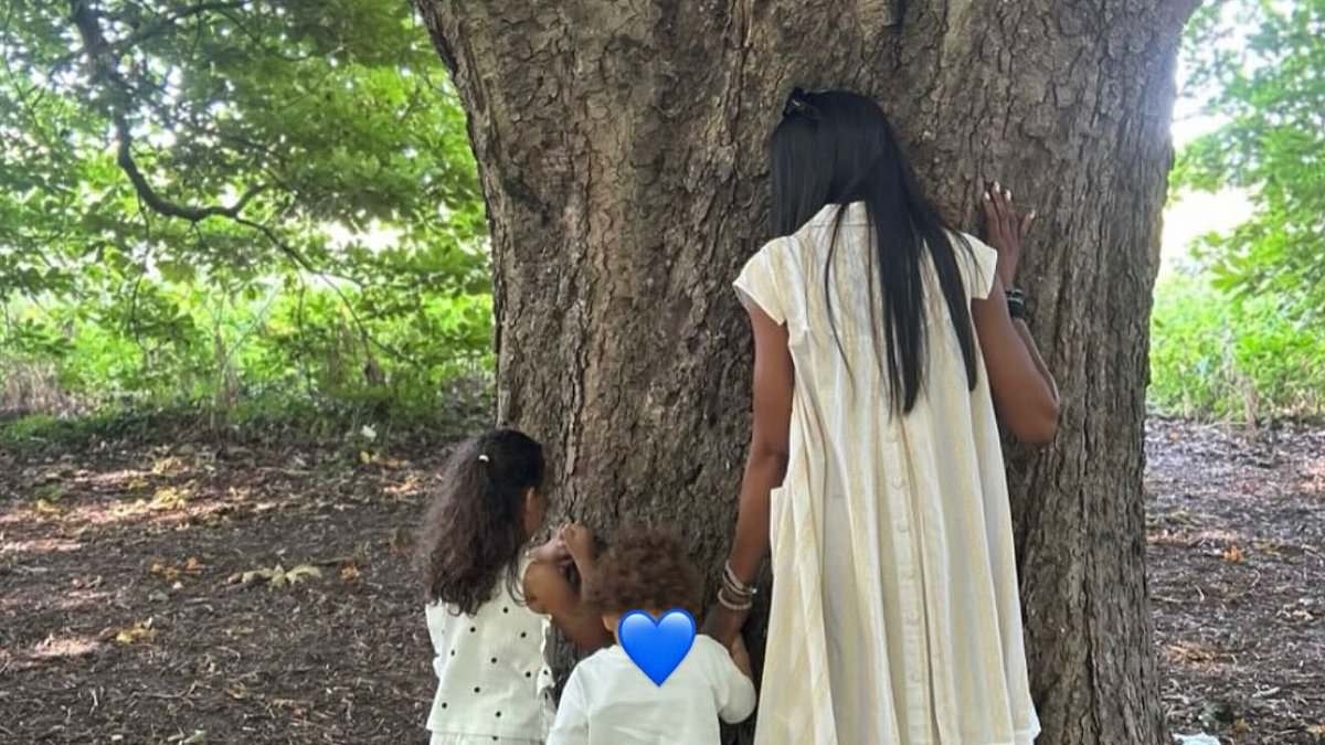 Naomi Campbell, 55, shares rare snaps of her daughter, four, and son, two, on a family day out as she gushes over 'my heartbeats, my blessings'