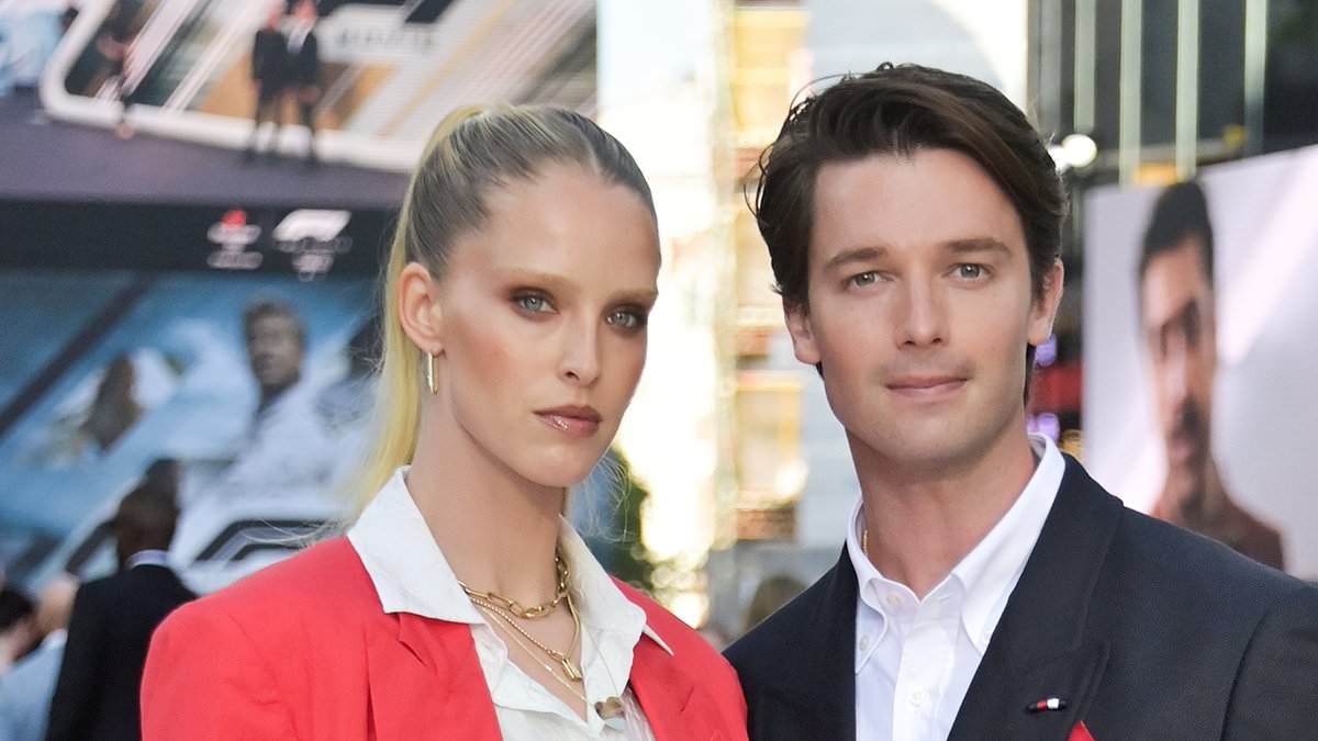 Patrick Schwarzenegger and Abby Champion look every inch the power couple in coordinating Tommy Hilfiger suits at F1: The Movie European premiere