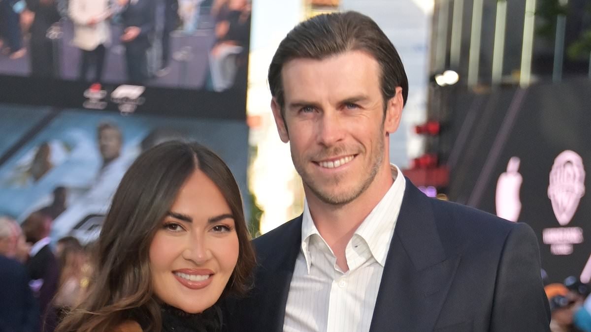 Gareth Bale and his wife Emma Rhys-Jones enjoy a glam date night as they attend the European premiere of F1: The Movie in London