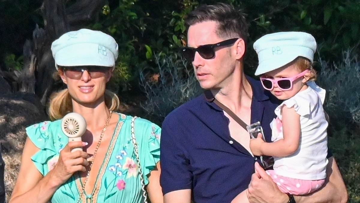 Paris Hilton dons low-cut dress as she treats husband and kids to sun-soaked luxury yacht vacation in Sardinia