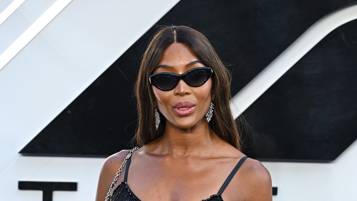 Naomi Campbell, 55, cements her supermodel status as she flaunts her sensational figure in sheer fringed gown at F1: The Movie premiere