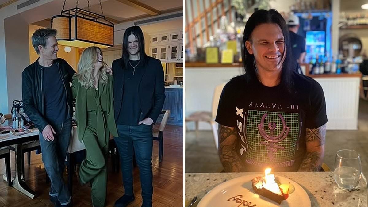 Kevin Bacon and wife Kyra Sedgwick celebrate their rarely seen son Travis