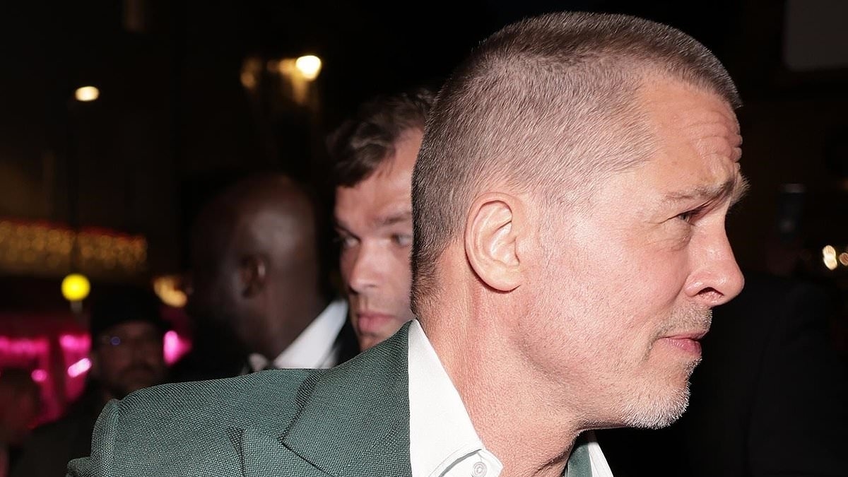 Brad Pitt, 61, holds hands with his stunning girlfriend Ines de Ramon, 32, as they leave the F1: The Movie premiere afterparty at swanky hotel