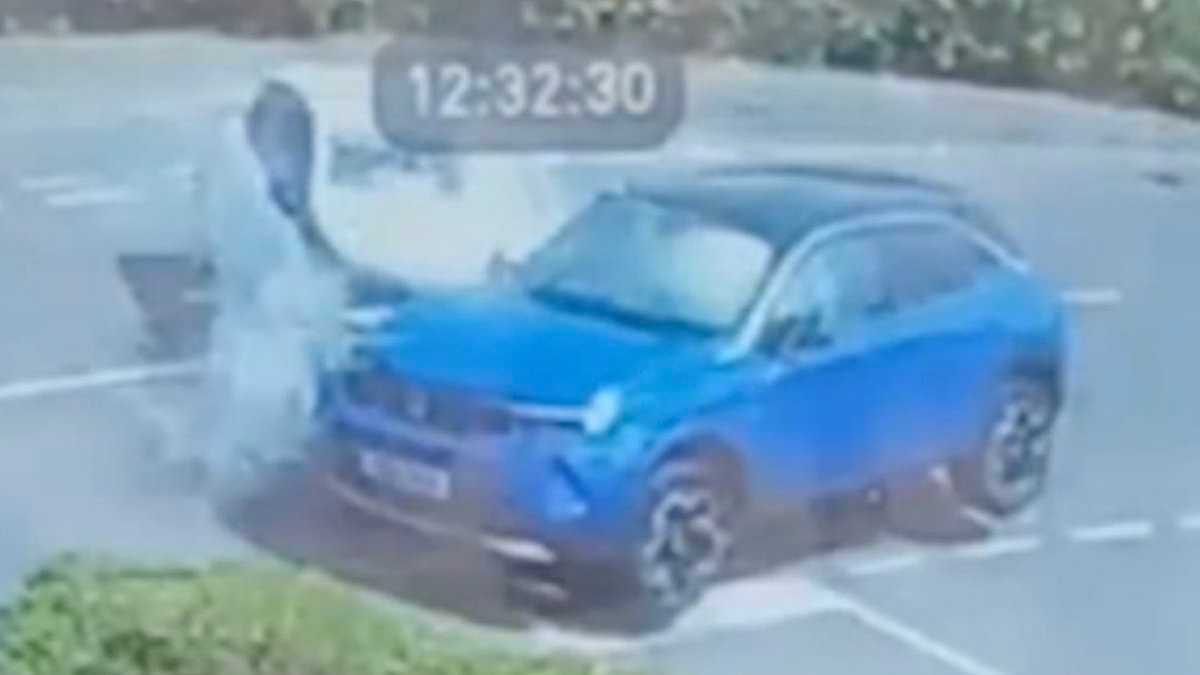 Moment speeding driver leaves seriously injured woman for dead to pick up £20 notes after ploughing into her junction in horror crash