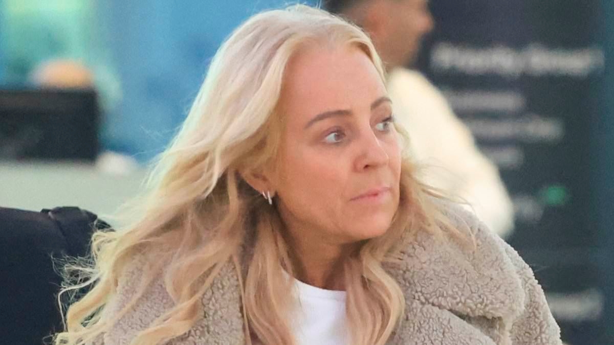 Makeup-free Carrie Bickmore and Tommy Little reignite romance rumours as they exit flight together at Sydney Airport - but why does she look so glum?