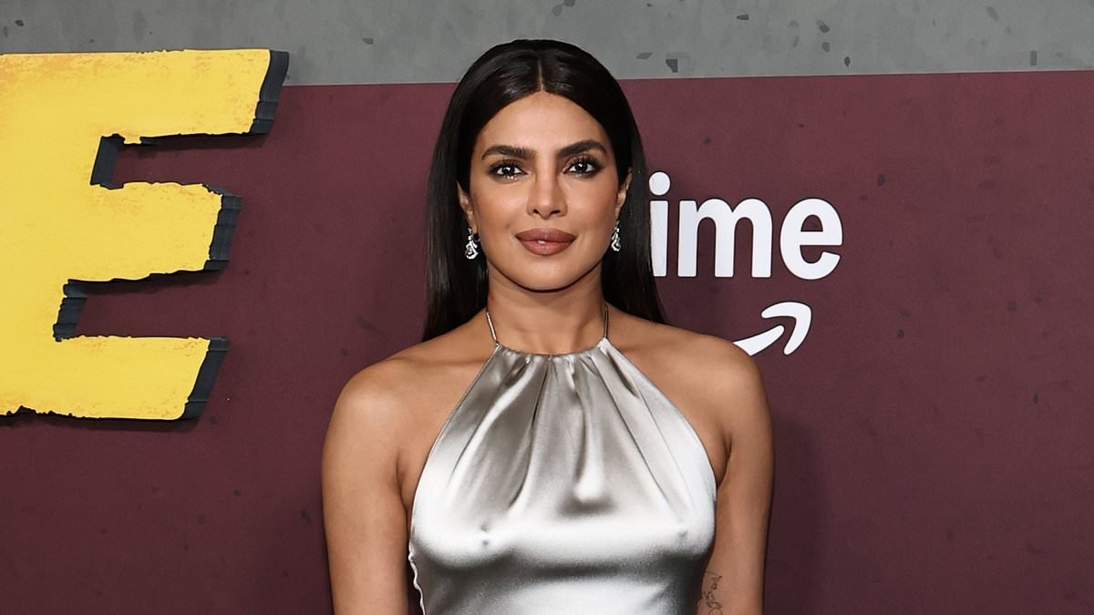 Priyanka Chopra ditches bra in figure-hugging silver gown as she leads the stars at Heads of State premiere