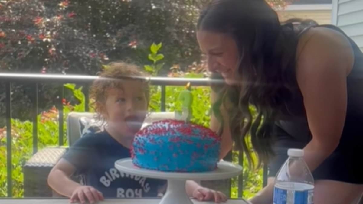 Terrifying video shows cheaply-built deck collapse as toddler prepared to blow out candles at 3rd birthday party