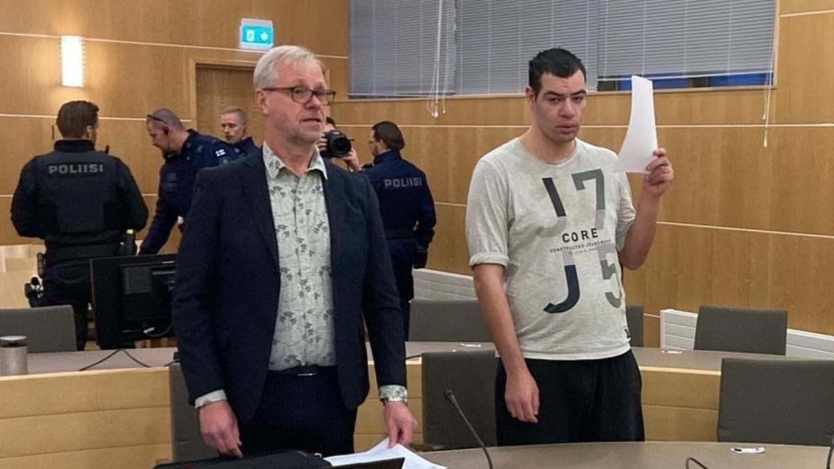 Brit who claimed he 'accidentally' hacked Finnish pensioner to death with an axe after the 75-year-old 'tied him up and raped him' is jailed for 12 years