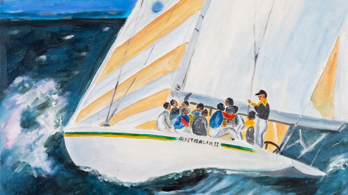 Blast from the past: Controversial Aussie figure's jailhouse painting resurfaces at auction and goes for a tidy sum