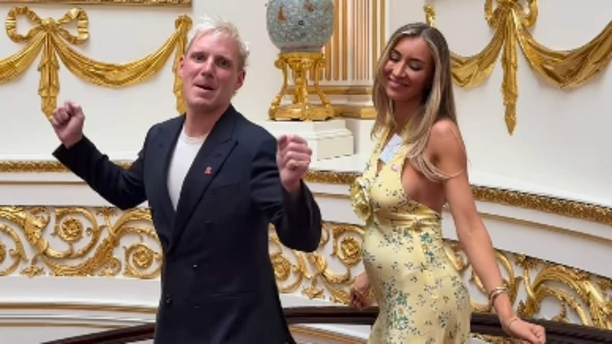 EXCLUSIVE Pregnant Sophie Habboo and Jamie Laing poke fun at THAT cringe Meghan and Harry dance in eyebrow-raising Instagram post filmed inside Buckingham Palace… which sparked a VERY surprising response from officials