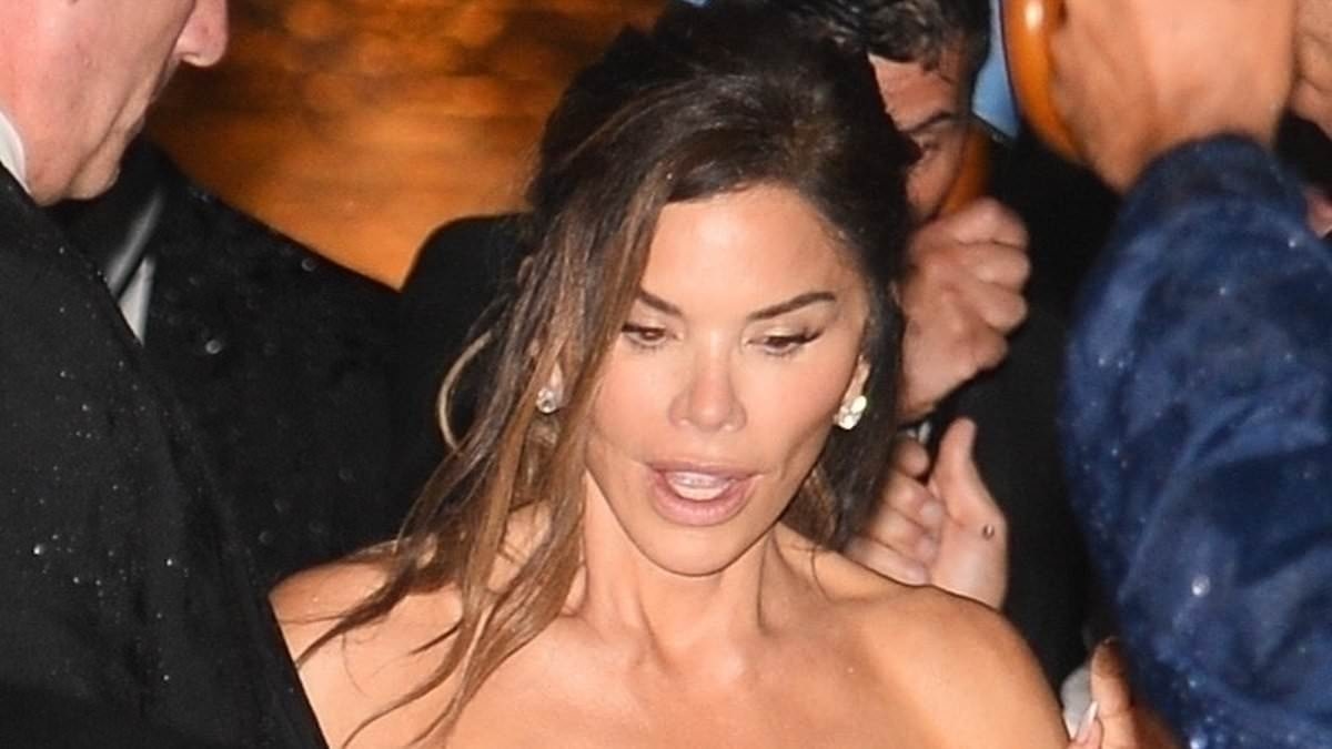 Lauren Sanchez and Jeff Bezos' A-list guests run for cover as pre-wedding party is ruined by huge freak thunderstorm