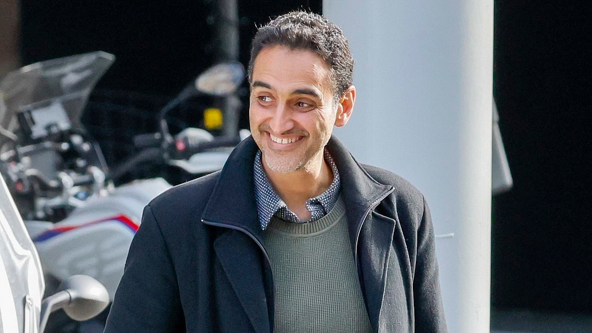 A big sigh of relief? The Project's Waleed Aly is seen laughing with co-host Sam Taunton as they prepare to film show's final episode after he issued dark warning about the future of Aussie TV