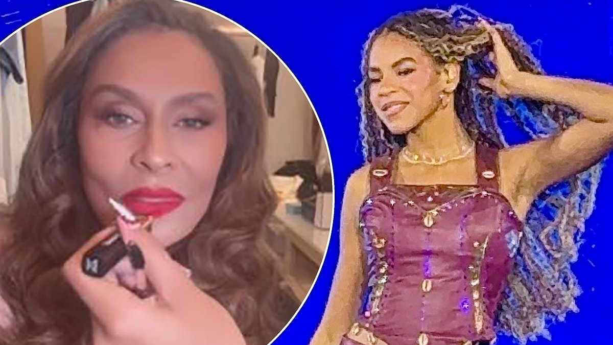 Beyonce's nepo baby Blue Ivy, 13, does her grandmother Tina Knowles' make-up for cousin's fashion show