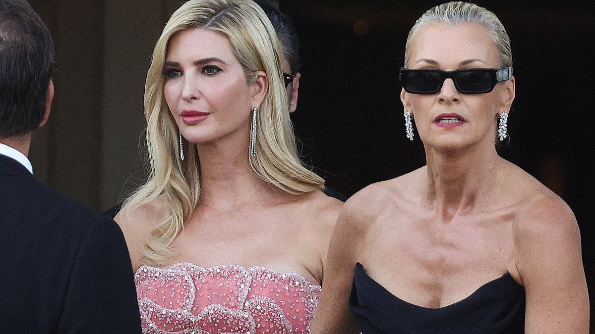 Sarah Murdoch stuns in a classic black gown as she attends lavish Jeff Bezos and Lauren Sanchez wedding with husband Lachlan