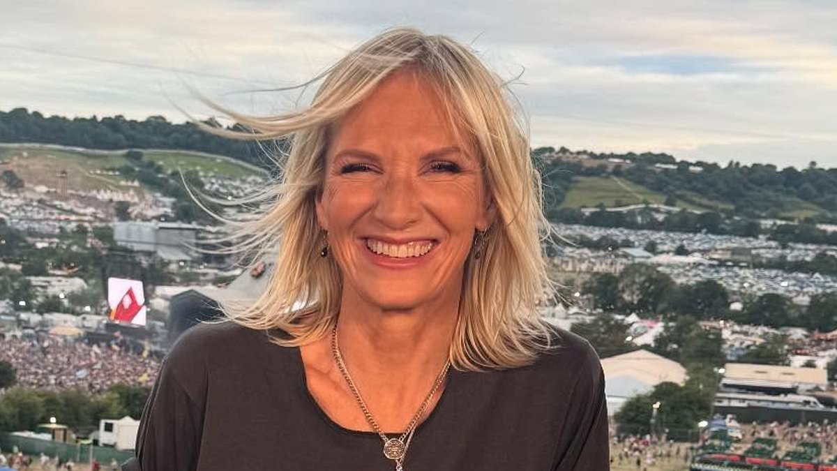 Jo Whiley, 59, puts on a very leggy display in leather shorts and boots as DJ wows with her ageless appearance at Glastonbury