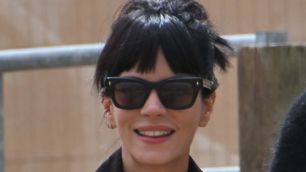 Smiling Lily Allen puts on a leggy display as she steps out with stylist Marco Capaldo for second day of Glastonbury - weeks after enjoying a date with actor James Norton