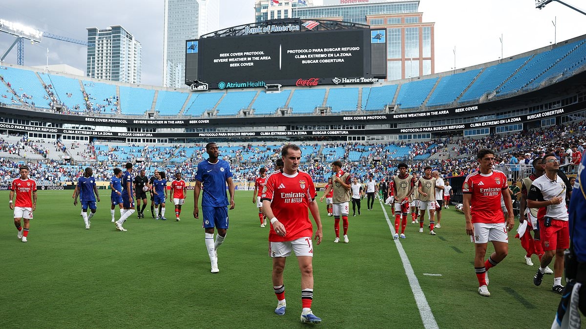 Chelsea game SUSPENDED as Club World Cup fixture is called to a dramatic halt as seven-word weather warning is issued
