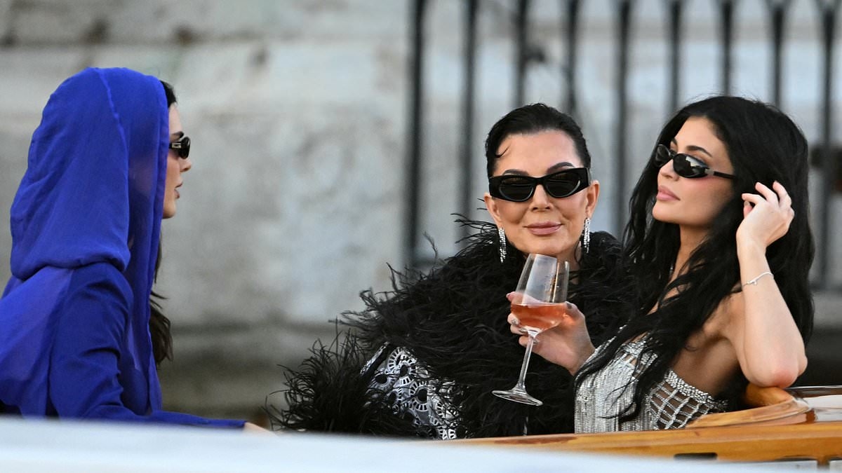 Kylie Jenner hailed 'a vibe' at Bezos-Sanchez wedding as she celebrates nuptials with a 'go to glass of wine'