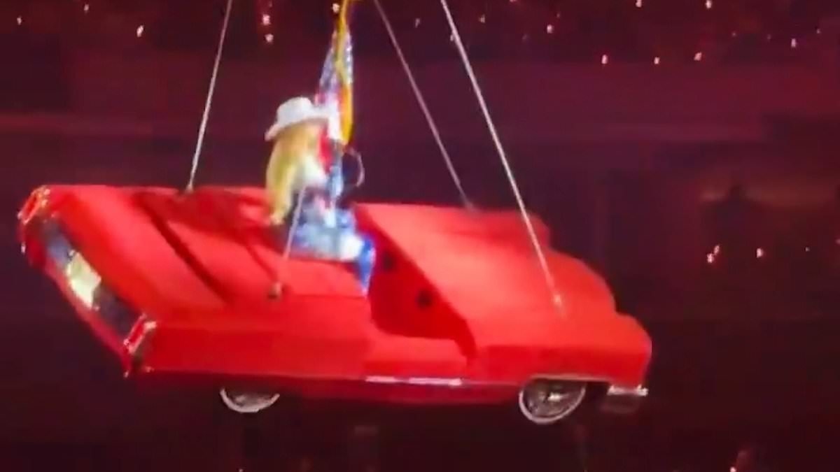 Beyonce horrifies crowd as flying car prop TILTS mid-air with her on it during Cowboy Carter tour