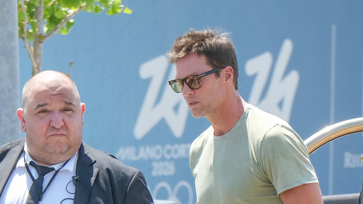 Weary Tom Brady seen leaving Jeff Bezos and Lauren Sanchez's wedding after fueling Sydney Sweeney romance rumors