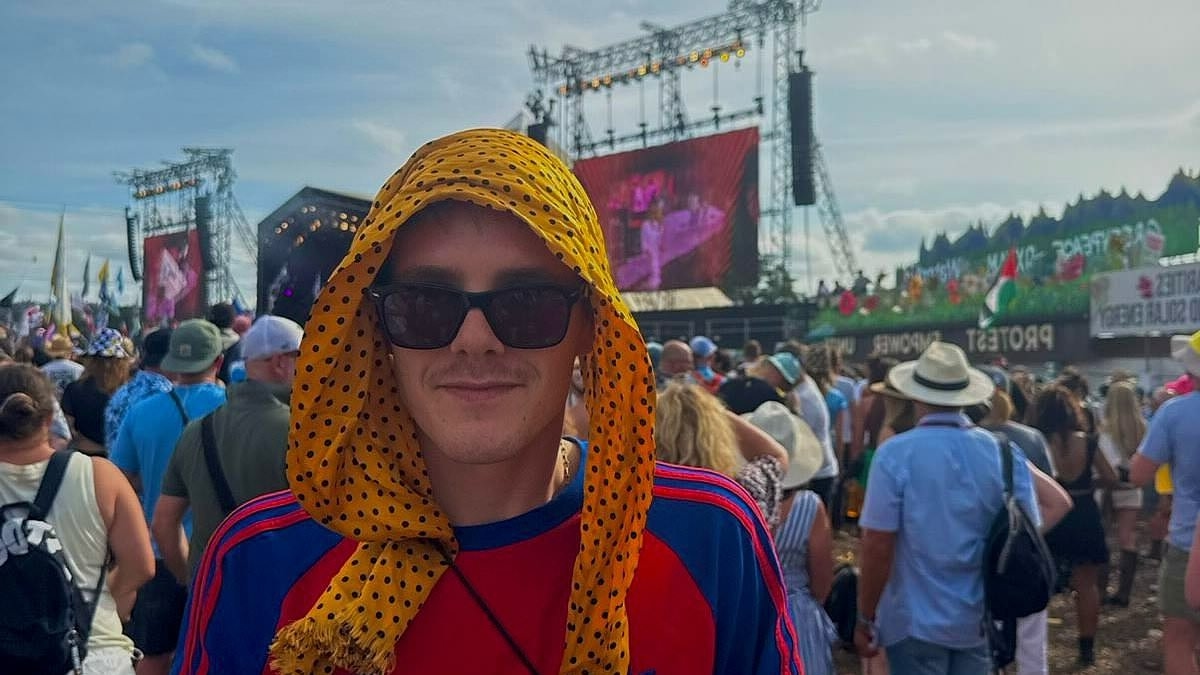 Beckham goes boujee! Youngest son Cruz, 20, and girlfriend Jackie Apostel, 30, share glimpse of their VERY lavish Glastonbury experience staying in luxury campsite with jacuzzi, 24/7 staff, IV drips and breakfast in bed