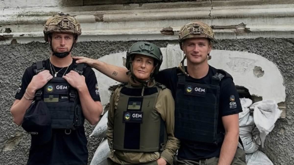 King Charles's goddaughter India Hicks dons military gear as she joins sons on humanitarian visit to war-torn Ukraine