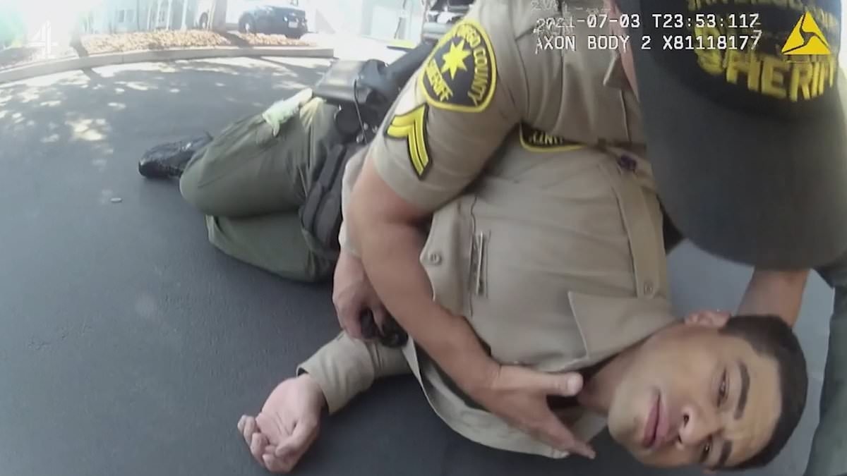 Horrific moment policeman collapses on camera after accidentally inhaling lethal drug while filming crime scene documentary - as terrified colleagues rush to help
