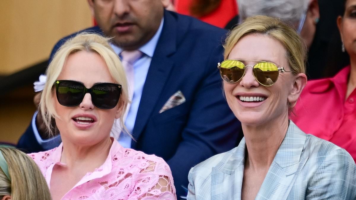 Wimbledon goes walkabout! Cate Blanchett, Rebel Wilson and Russell Crowe serve up sophistication on Centre Court as Aussie stars lead arrivals on day two of Championships