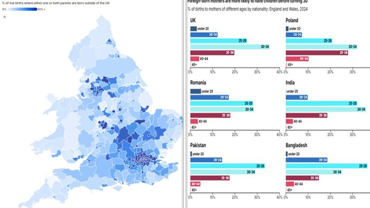 EXCLUSIVE Revealed: The areas where rates of foreign-born mothers have TRIPLED in a decade - find out what the situation is in your area
