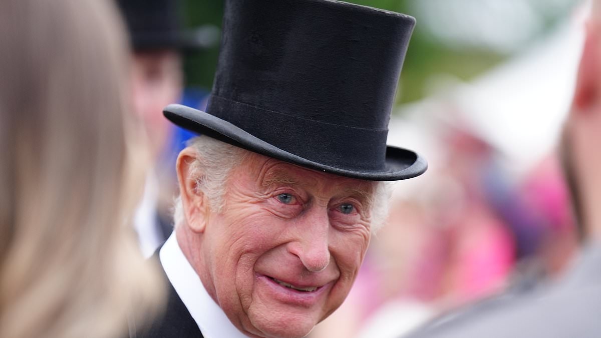 A spring in his step! Beaming King Charles appears in his element as he joyfully greets guests at Palace of Holyroodhouse garden party alongside Queen Camilla and Princess Anne
