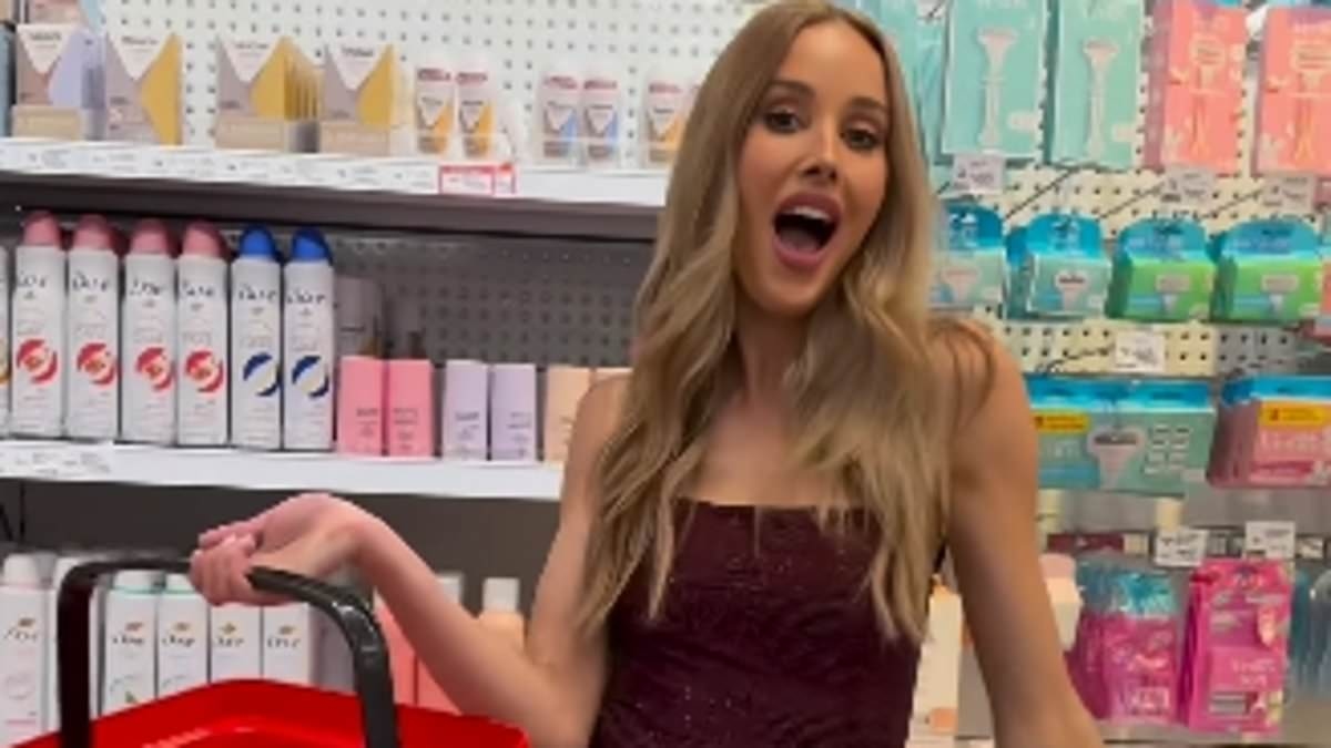 Bec Judd is mocked for shaving her legs in the supermarket aisle in cringe Coles promo