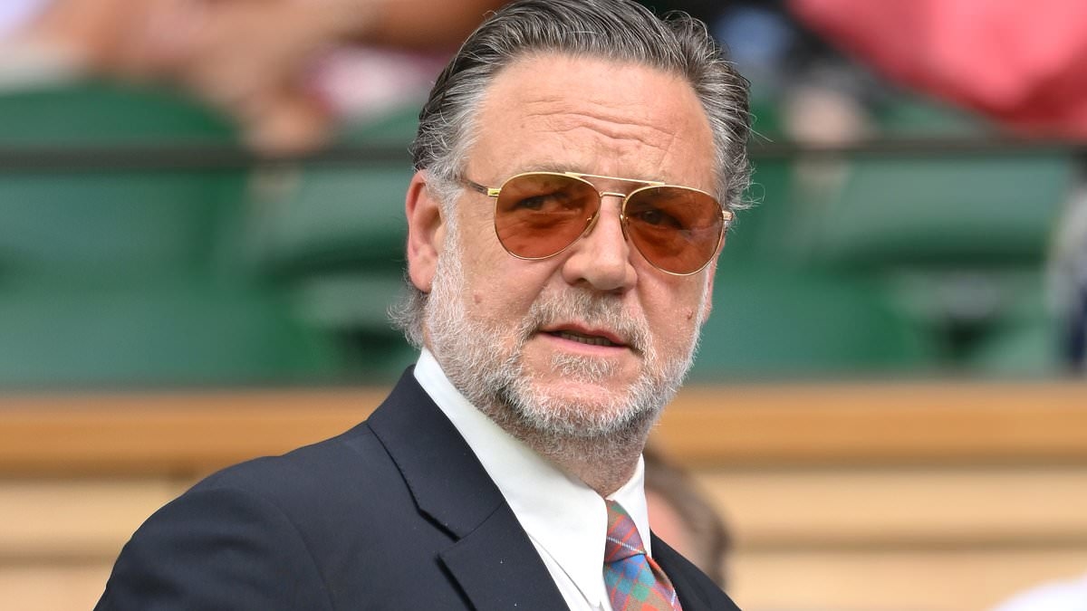 Russell Crowe turns heads with dapper accessory as he attends Wimbledon with fiancée Brittany Theriot
