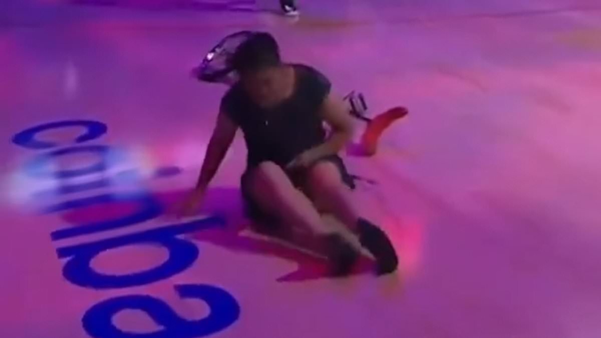 Legendary halftime performer Red Panda suffers shocking fall from her unicycle at Indiana Fever game