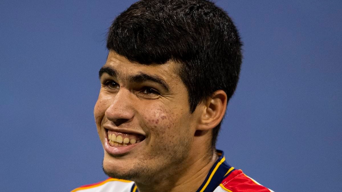 How Carlos became King of the Court: Alcaraz's glow-up from fresh-faced teen to tennis ace as star worth £30m flies his barber around the world and charms Wimbledon fans with polished English