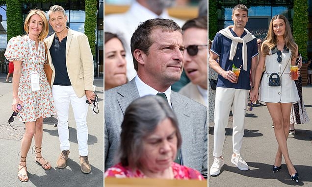 Cat Deeley wows in summer florals as she joins This Morning co-star Ben Shephard and celeb tennis fans for day four of Wimbledon