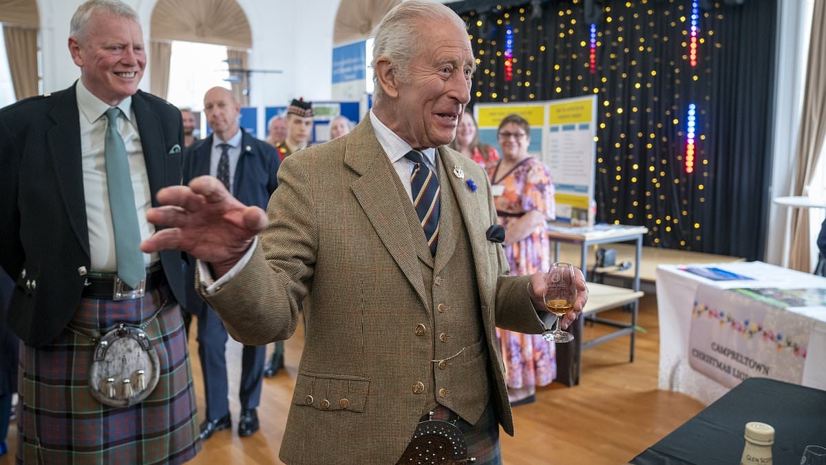 King Charles samples local whisky as he visits Campbeltown during Holyrood Week