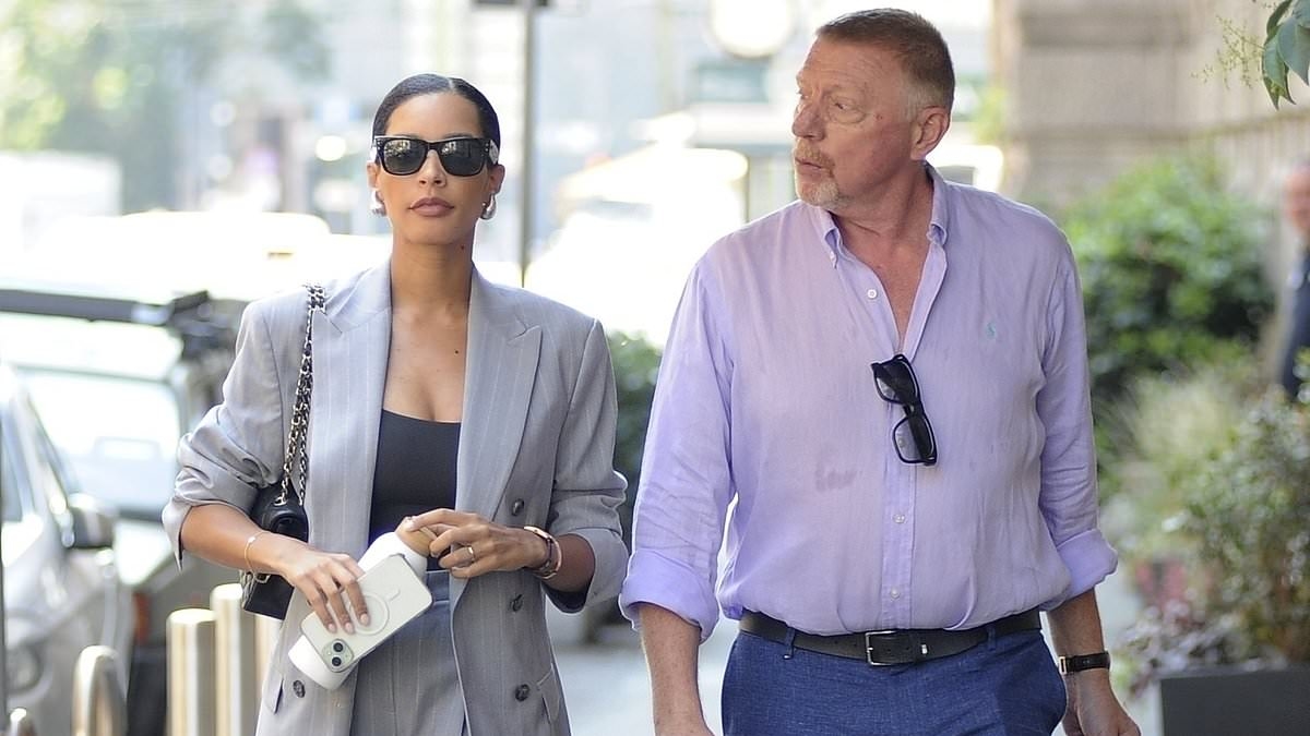 Boris Becker, 57 and his pregnant wife Lilian, 35, are seen for the first time since announcing they are expecting a baby as tennis pro prepares to welcome his fifth child