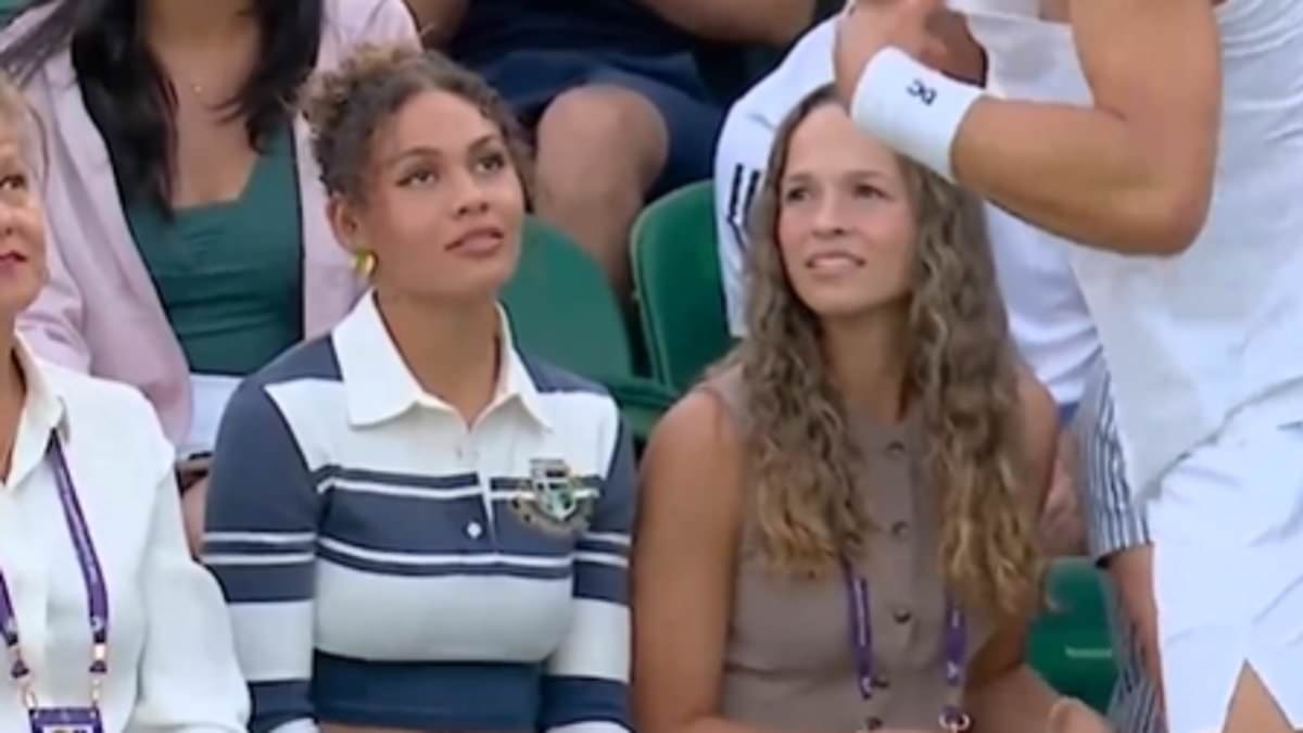 Dennis Rodman's loved-up daughter Trinity gazes at tennis star boyfriend Ben Shelton during his Wimbledon match