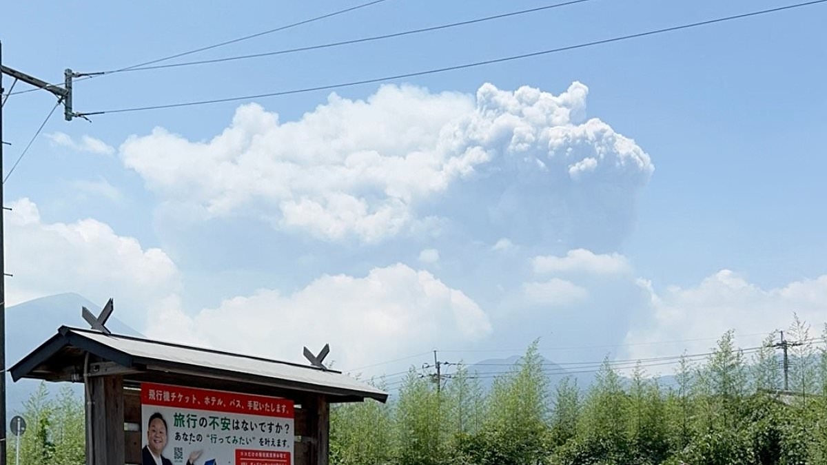 Japan's Shinmoedake volcano erupts sending ash plume skyward